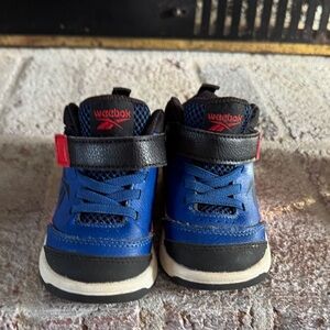 Kids Blue and Black Shoes- REEBOK- leather